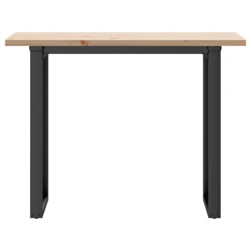 Spisebord 100 x 50 x 75,5 cm med O-stel i massivt fyrretræ og stål