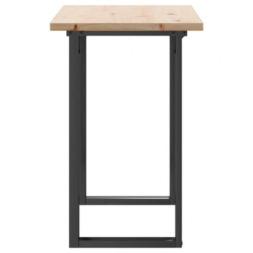 Spisebord 100 x 50 x 75,5 cm med O-stel i massivt fyrretræ og stål