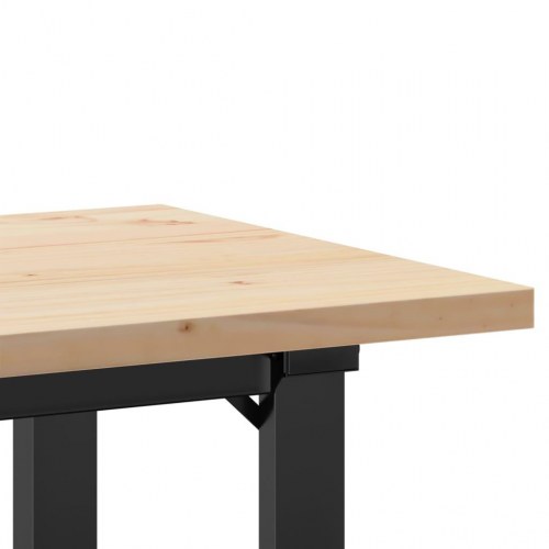 Spisebord 100 x 50 x 75,5 cm med O-stel i massivt fyrretræ og stål