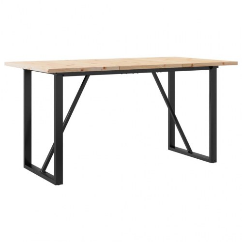 Spisebord 160 x 80 x 75,5 cm med O-stel i massivt fyrretræ og stål