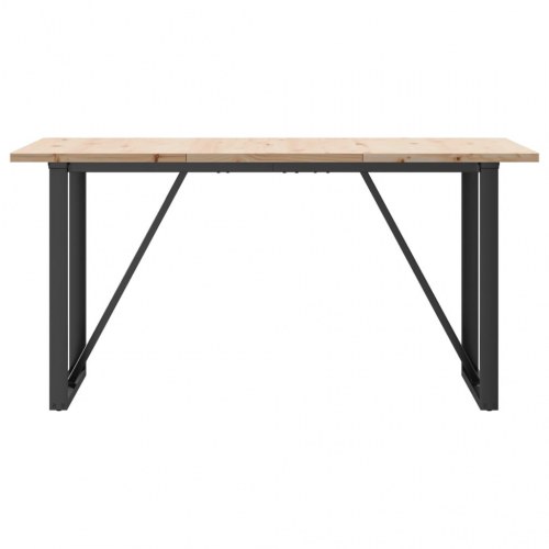 Spisebord 160 x 80 x 75,5 cm med O-stel i massivt fyrretræ og stål