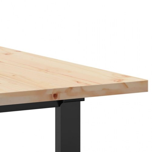 Spisebord 160 x 80 x 75,5 cm med O-stel i massivt fyrretræ og stål