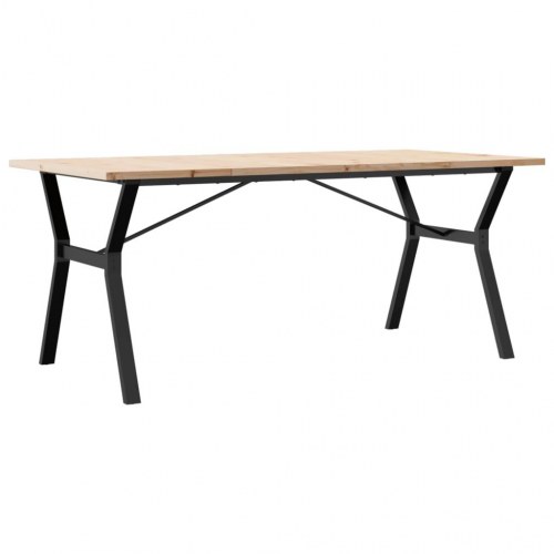 Spisebord 180 x 90 x 75,5 cm med Y-stel i massivt fyrretræ og stål