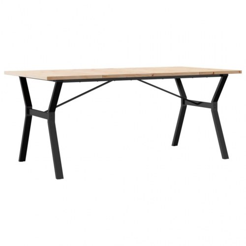 Spisebord 180 x 90 x 75,5 cm med Y-stel i massivt fyrretræ og stål