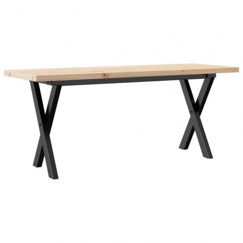 Sofabord 110 × 40 × 45,5 cm - X-stel i stål og massivt fyrretræ