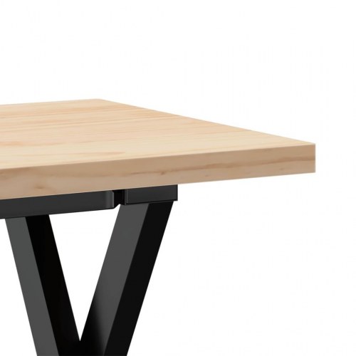 Sofabord 110 × 40 × 45,5 cm - X-stel i stål og massivt fyrretræ