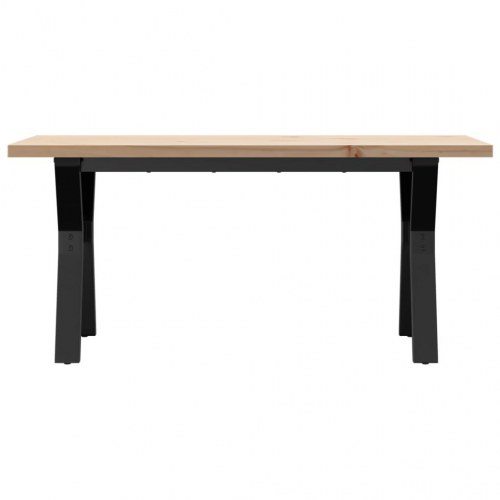Sofabord 100 x 50 x 45,5 cm med Y-stel i massivt fyrretræ og stål