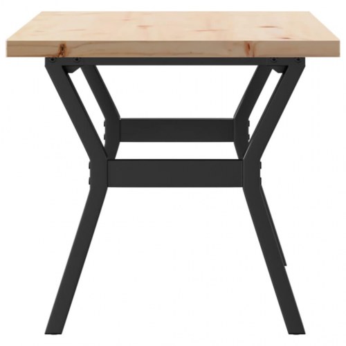 Sofabord 100 x 50 x 45,5 cm med Y-stel i massivt fyrretræ og stål