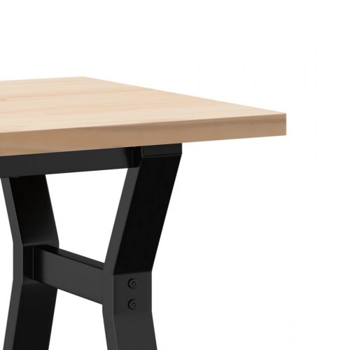Sofabord 100 x 50 x 45,5 cm med Y-stel i massivt fyrretræ og stål