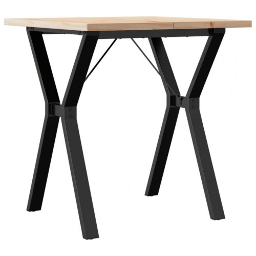 Spisebord 70 x 70 x 75,5 cm med Y-stel i massivt fyrretræ og stål