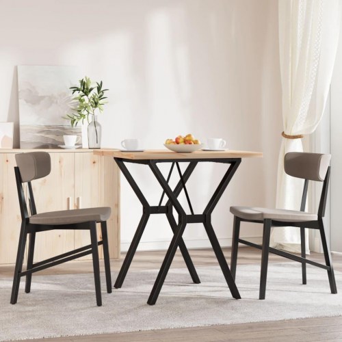 Spisebord 70 x 70 x 75,5 cm med Y-stel i massivt fyrretræ og stål