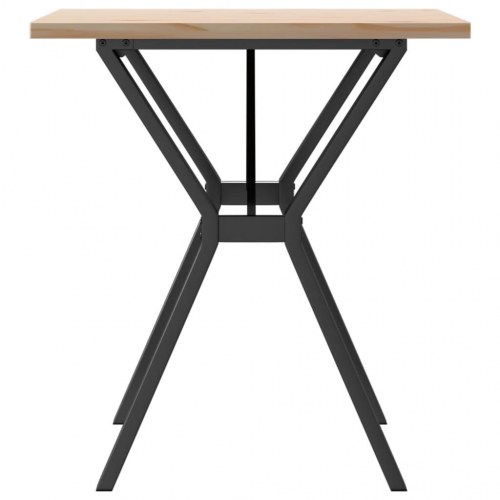 Spisebord 70 x 70 x 75,5 cm med Y-stel i massivt fyrretræ og stål