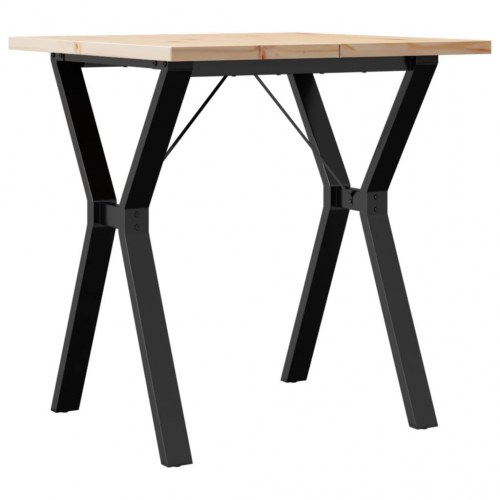 Spisebord 70 x 70 x 75,5 cm med Y-stel i massivt fyrretræ og stål