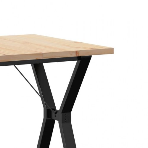 Spisebord 70 x 70 x 75,5 cm med Y-stel i massivt fyrretræ og stål