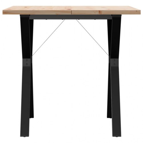 Spisebord 80 x 80 cm med Y-stel i massivt fyrretræ og stål