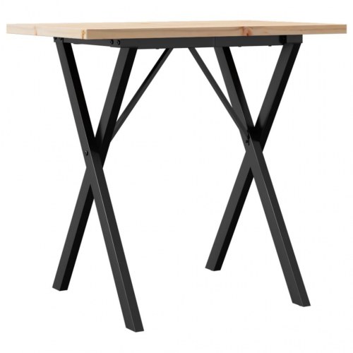 Spisebord 80 x 50 x 75,5 cm med X-stel i massivt fyrretræ og stål