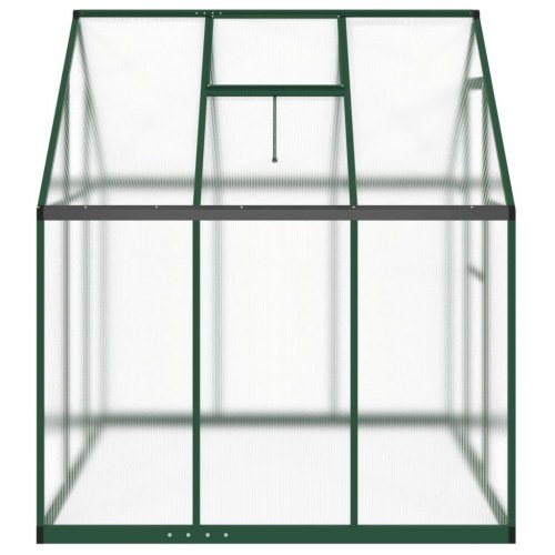 Drivhus med fundamentramme 169×169×195 cm - aluminium, grøn