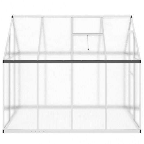 Drivhus med fundamentramme 224×169×195 cm - aluminium, sølvfarvet