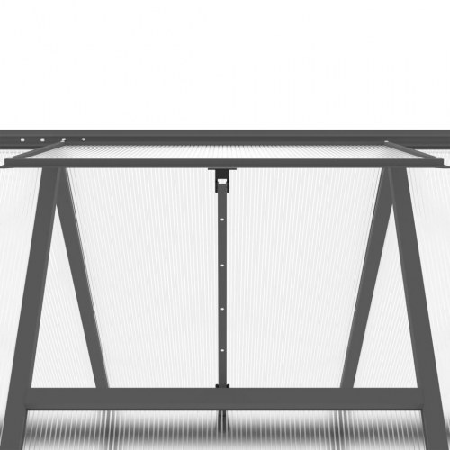 Drivhus med fundamentramme 224×169×195 cm - aluminium, antracitgrå
