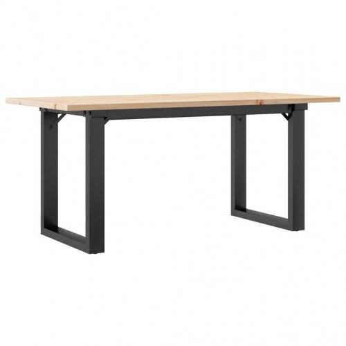 Sofabord 100 x 50 x 45 cm med O-stel i massivt fyrretræ og stål
