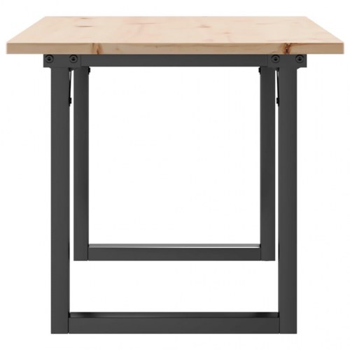 Sofabord 100 x 50 x 45 cm med O-stel i massivt fyrretræ og stål