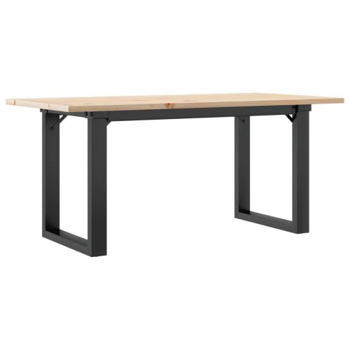 Sofabord 100 x 50 x 45 cm med O-stel i massivt fyrretræ og stål