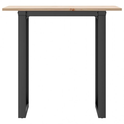 Spisebord 80 x 50 x 75 cm med O-stel i massivt fyrretræ og stål