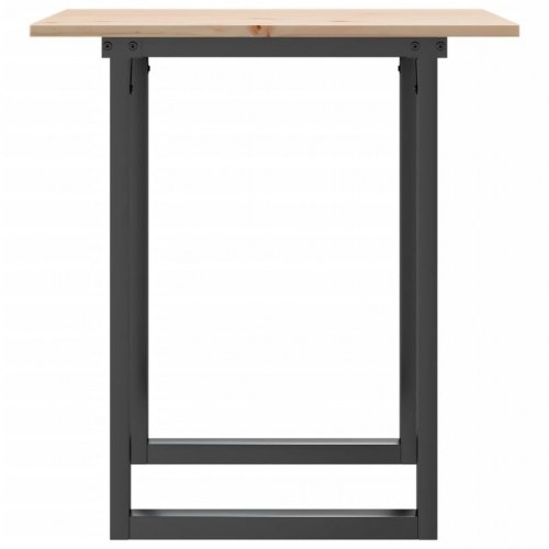 Spisebord 60×60×75 cm med O-stel - massivt fyrretræ og stål