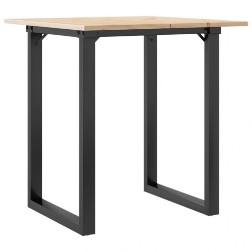 Spisebord 60×60×75 cm med O-stel - massivt fyrretræ og stål