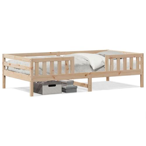 Sengestel 75x190 cm massivt fyrretræ sort