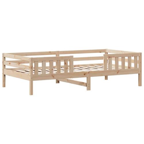 Sengestel 75x190 cm massivt fyrretræ sort