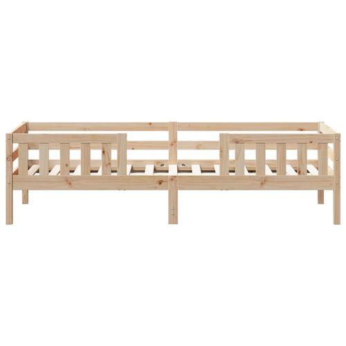 Sengestel 75x190 cm massivt fyrretræ sort