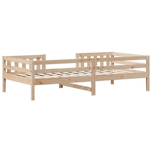 Sengestel 75x190 cm massivt fyrretræ sort