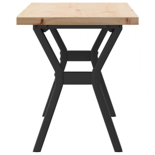 Sofabord 110 × 40 × 45,5 cm med Y-stel - massivt fyrretræ og stål