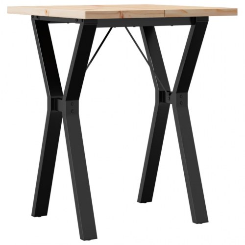 Spisebord 60 × 60 × 75,5 cm - Y-stel i stål og massiv fyrretræsplade