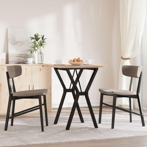 Spisebord 60 × 60 × 75,5 cm - Y-stel i stål og massiv fyrretræsplade