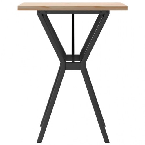Spisebord 60 × 60 × 75,5 cm - Y-stel i stål og massiv fyrretræsplade