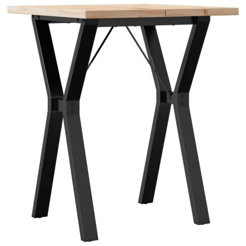 Spisebord 60 × 60 × 75,5 cm - Y-stel i stål og massiv fyrretræsplade