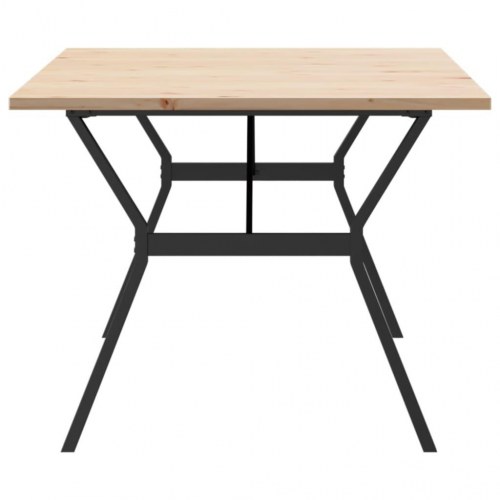 Spisebord 200 x 100 cm med Y-stel i massivt fyrretræ og stål