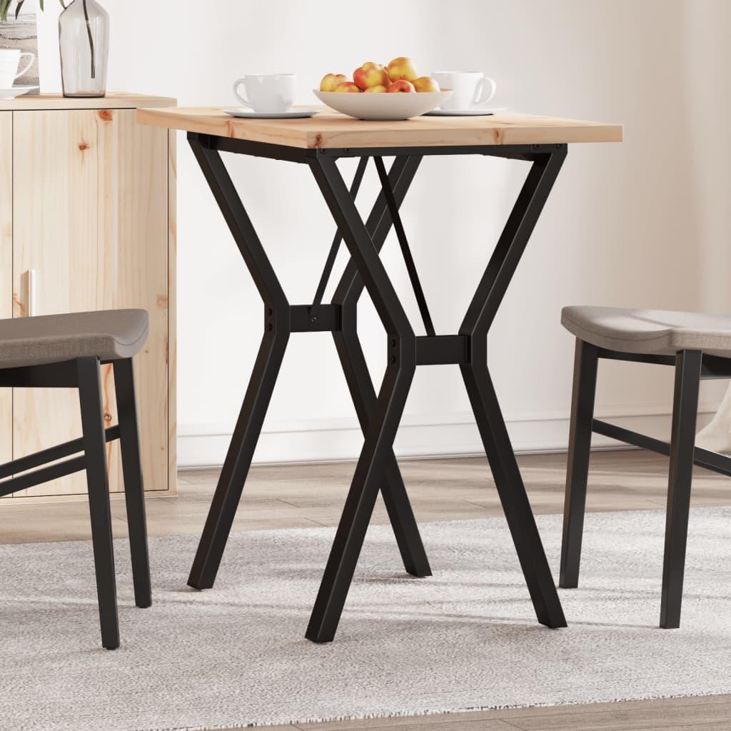 Spisebord 80x50x75,5 cm Y-stel massivt fyrretræ og stål