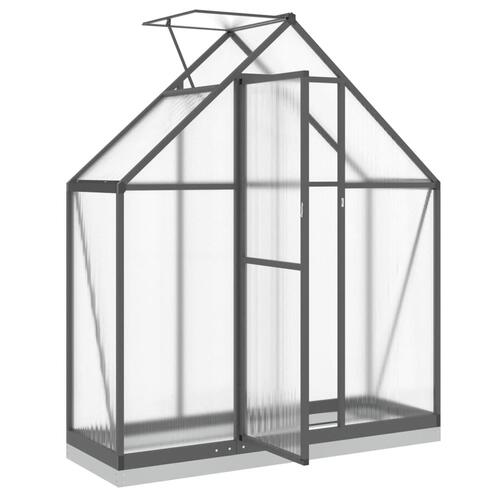 Drivhus med fundamentramme 169x58x202 cm aluminium antracitgrå