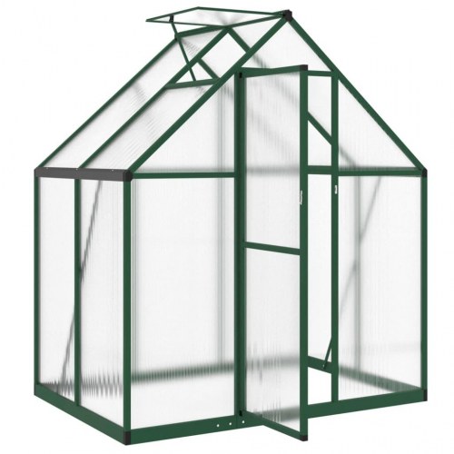 Drivhus med fundamentramme 169×114×195 cm - aluminium, grøn