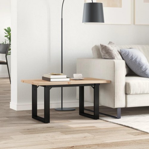 Sofabord 80 x 50 x 40,5 cm med O-stel i massivt fyrretræ og stål