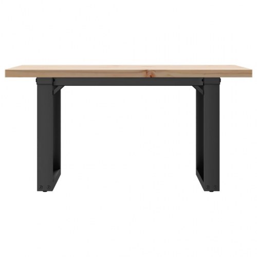 Sofabord 80 x 50 x 40,5 cm med O-stel i massivt fyrretræ og stål