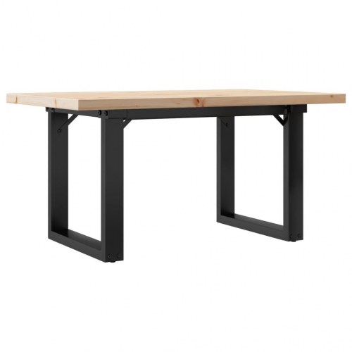 Sofabord 80 x 50 x 40,5 cm med O-stel i massivt fyrretræ og stål