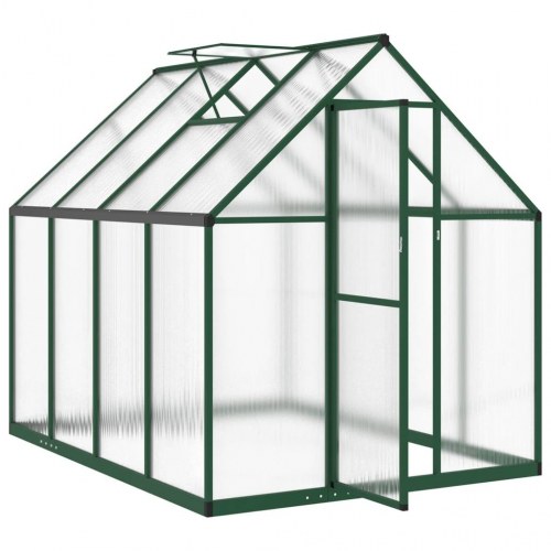 Drivhus med fundamentramme 224 × 169 × 195 cm - aluminium, grøn