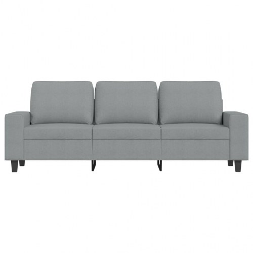 3-personers sofa med fodskammel - 214 cm stof, lysegrå