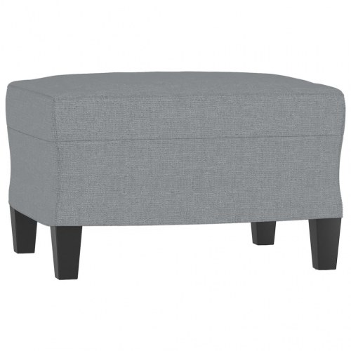 3-personers sofa med fodskammel - 214 cm stof, lysegrå
