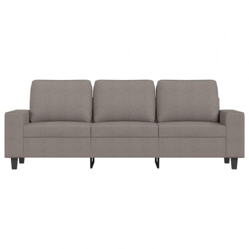 3-personers sofa med chaiselong/fodskammel - 214 cm, stof i gråbrun