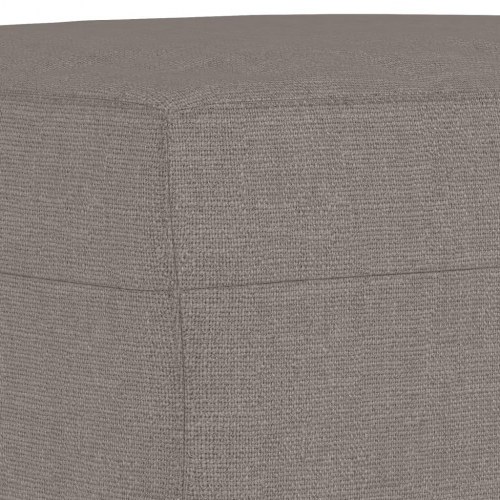 3-personers sofa med chaiselong/fodskammel - 214 cm, stof i gråbrun